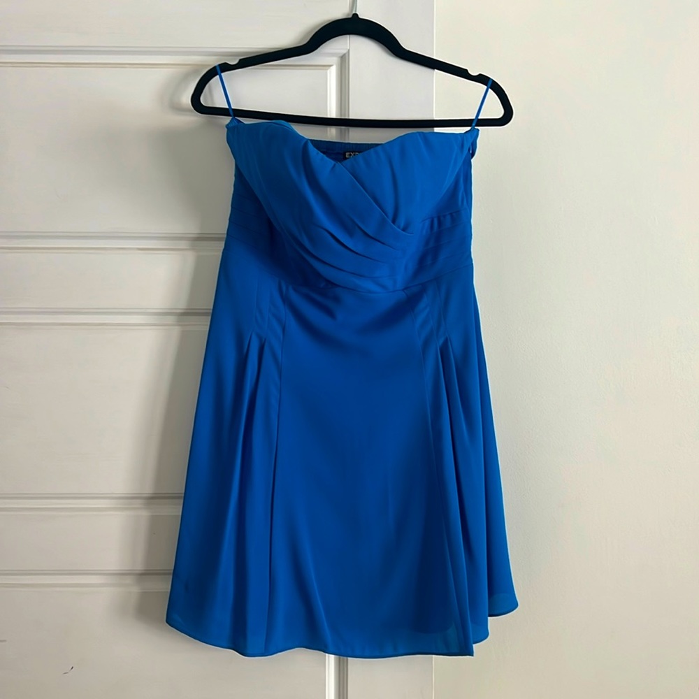 EXPRESS blue strapless mini dress, size 10